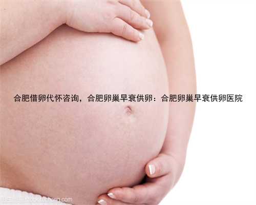 合肥借卵代怀咨询，合肥卵巢早衰供卵：合肥卵巢早衰供卵医院