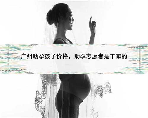 广州助孕孩子价格，助孕志愿者是干嘛的